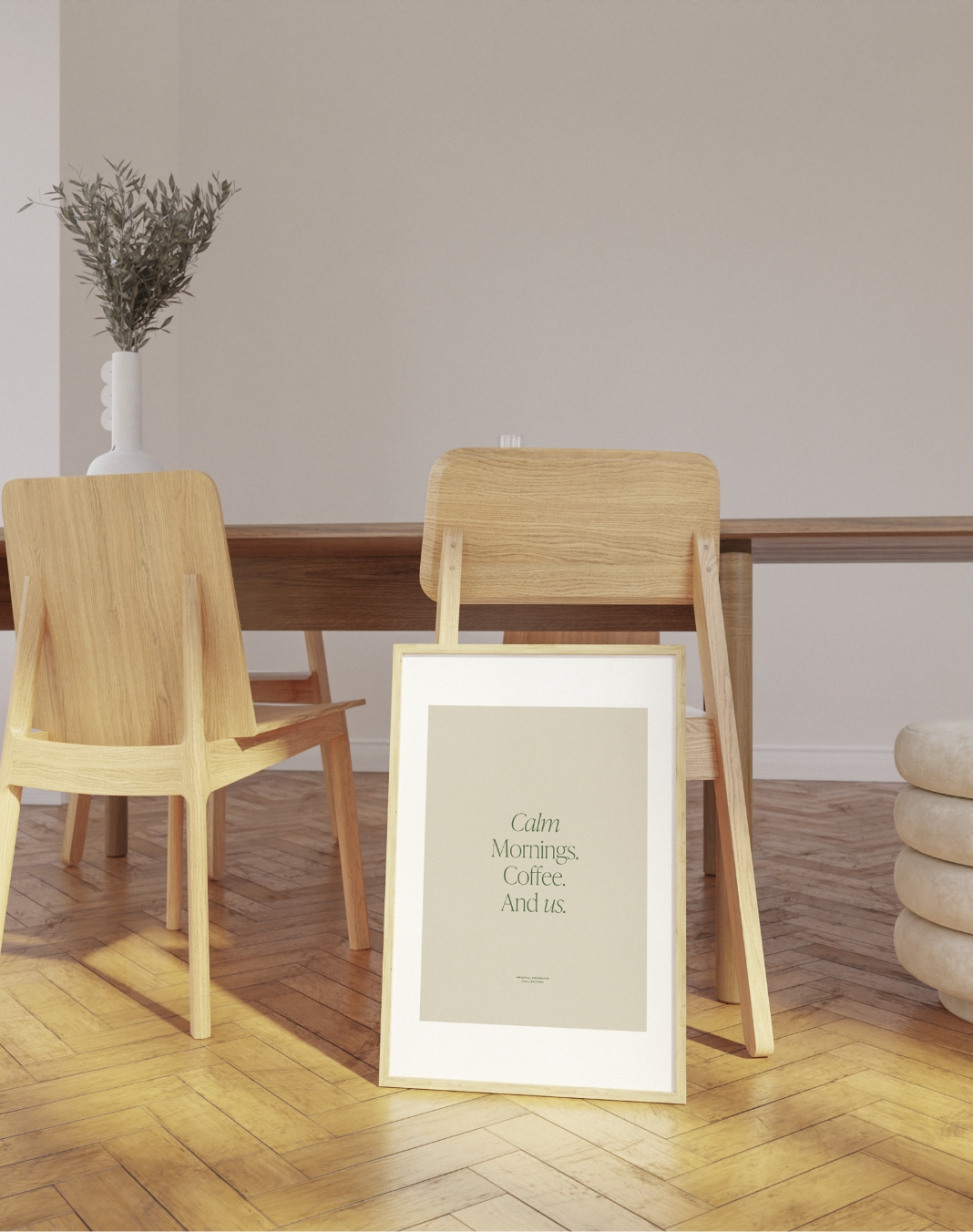 Calm Mornings art print poster in a frame. Dizajnerski posteri za zid i moderne slike za interijer.
