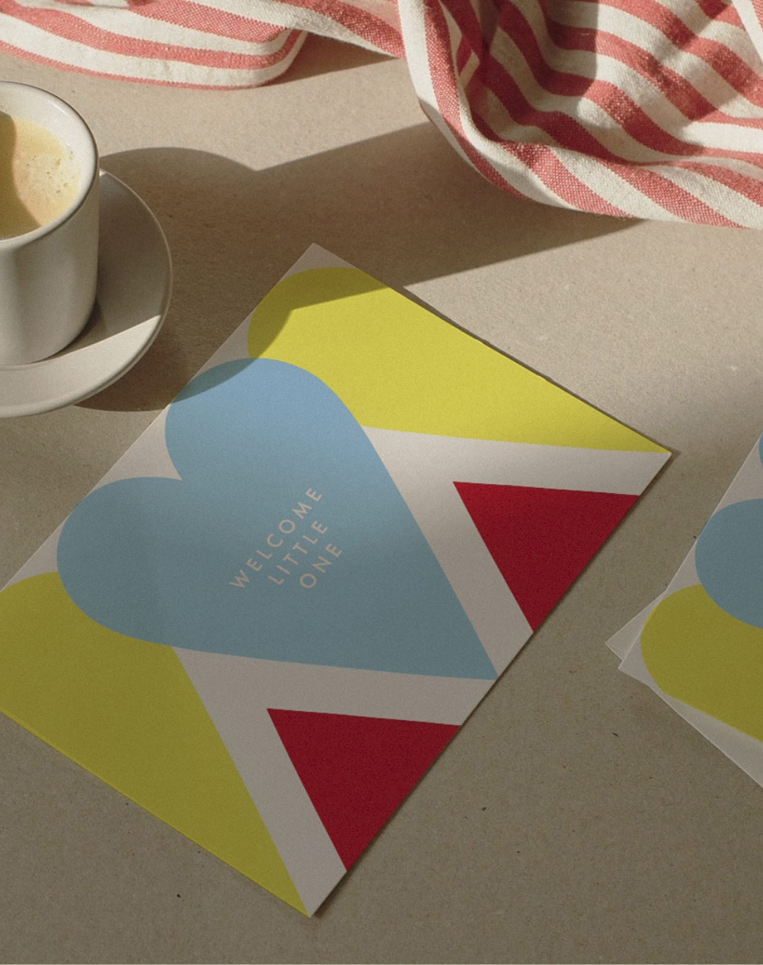 Celebrate a new arrival with the modern "Welcome Little One" greeting card. Printed on luxurious FSC-certified paper. Blank inside with an envelope.